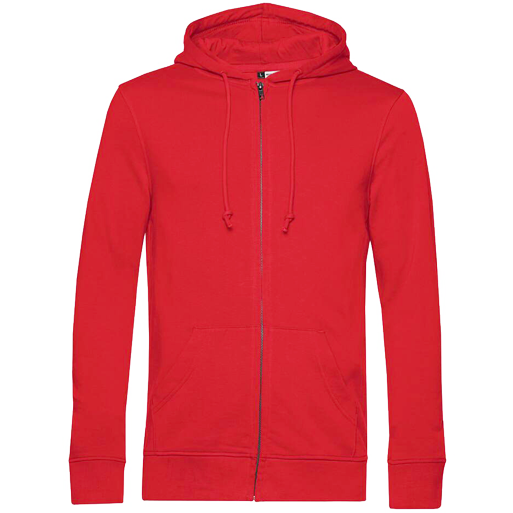 Sweat capuche zippé organique avant red